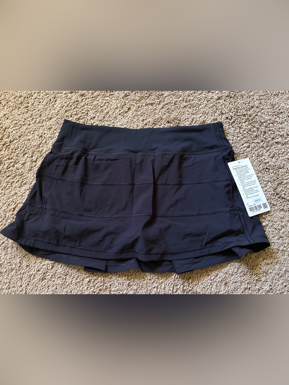 NWT Lululemon Pace Rival Mid-Rise Skirt Black Sz8